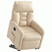 Fauteuil inclinable beige tissu microfibre Modèle Ierdelora - 8721102960741