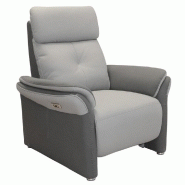 FAUTEUIL RELAX ÉLECTRIQUE GELLIN MICROFIBRE GRIS PERLE / PLOMB TÊTIÈRE ÉLECTRIQUE