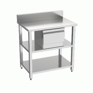 Gasfrit- Table basse en acier inoxydable avec tiroir 1500 x 600 x 950 + 100 mm - gfm05