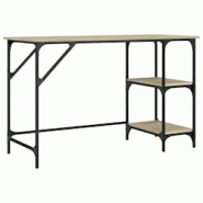 Helloshop26 - Bureau table poste de travail meuble d'ordinateur informatique étude chêne sonoma 120 x 50 x 75 cm métal et bois 02_0023639 - 3000214 Helloshop26 - Bureau table poste de travail meuble d'ordinateur informatique étude chêne sonoma 120 x 50 x 75 cm métal et bois 02_0023639 - 3000214