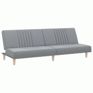 Helloshop26 - Canapé-lit à 200 x 89 x 70 cm tissu gris clair 02_0021013 - gris polyester 3001152288008
