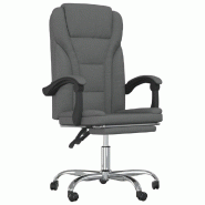 Helloshop26 - Chaise fauteuil siège pivotante de inclinable de bureau informatique étude foncé tissu gris 02_0024243 - gris métal 3000215329924