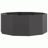 Helloshop26 - Jardinière ronde moderne extérieure 90 x 90 x 35 cm design chic minimaliste en acier noir 02_0052971 - noir acier 3000241253057