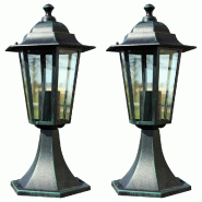 Helloshop26 - Lot de 2 lampes de jardin décoratives 41 x 13 x 13 cm ambiance agréable patio en aluminium noir 02_0055082 - noir aluminium 3000238805