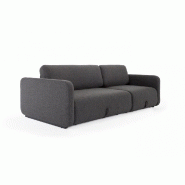 INNOVATION LIVING  CANAPÉ CONVERTIBLE DESIGN VOGAN TISSU KENYA DARK GREY