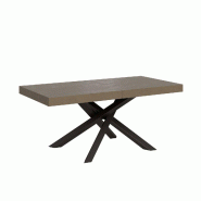 Itamoby Table extensible 200/460x90 cm Volantis Premium gris tourterelle pieds anthracite - beige multi-matériau VE200PRVLP460-TT-AN