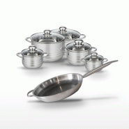 Lot Poêle 32cm & 5 Faitouts Elo Relief Solution - gris 3176239942767