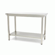 Maxima Table en acier inoxydable - 200 x 60 cm - hauteur réglable - avec étagère de rangement – 200 × 60 × 90 cm - AKS-09300971_0
