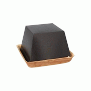 PAPSTAR 25 boîtes à burger en feuille de palme carrées 8 cm x 14 cm x 14 cm , petites avec couvercle séparé - 89492