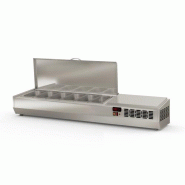 Présentoir à ingrédients 1495mm 6 GN 1/4 couvercle inox Coreco