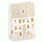Sac luxe Maison de fête dorure cuivre poignées cordelière 20x10x29cm - par 12