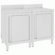 Table de travail commerciale avec armoire 120x60x96 cm Inox - 3058267