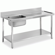 Tables de prélavage pour lave-vaisselle avec étagère - P 750 mm - 2100_0