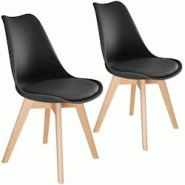 TecTake GmbH tectake Lot 2 chaises salle à manger style scandinave forme ergonomique noir - 406099 - noir plastique 406099 TecTake GmbH tectake Lot 2 chaises salle à manger style scandinave forme ergonomique noir - 406099 - noir plastique 406099