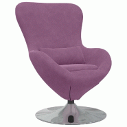 VidaXL Fauteuil œuf Violet Velours Modèle Corveline - 42002735