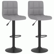 VidaXL Tabourets De Bar Lot De 2 Gris Clair Tissu - gris 334282 VidaXL Tabourets De Bar Lot De 2 Gris Clair Tissu - gris 334282