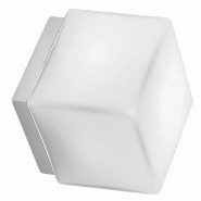 Zafferano Dado Applique Ou Plafonnier Carré En Métal Blanc Mat Avec Diffuseur En Verre Triplex Opale Satiné, Culot E27, Dimensions 16X16X16.5Cm - b