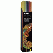 Apli Lot de 30 rouleaux de papier cadeau kraft, 70 g/m², 3m x 1m, coloris assortis (6) - 8410782149071
