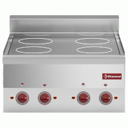 Diamond - Cuisinière vitrocéramique 4 plaques -Top- - réf. E60/4VC6T-N - gris inox AKS-E60/4VC6T-N