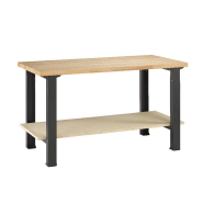 Etabli pro avec plateau bois et étagère l.2500 mmm Etabli pro avec plateau bois et étagère l.2500 mmm