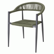 Fauteuils d'extérieur en rotin PE tressé Bolero Eden verts (lot de 4) - HZ592