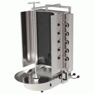 Grill Döner kebab gaz 10 brûleurs max 90 kg avec verre Robax - moteur en bas
