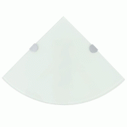 Helloshop26 - Étagère armoire meuble design de coin avec supports chromés verre blanc 25 x 25 cm 2702223/2 - 3001537472381