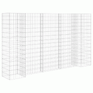 Helloshop26 - Jardinière à gabion en H panier de gabion parterre surélevé de fleurs plantes jardin terrasse extérieur fil d'acier 02_0000866 - 30