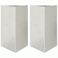 Helloshop26 - Jardinière bac lit surélevé plantes fleurs jardin terrasses lot de 2 triangulaire 50 x 43 x 75 cm acier inoxydable 02_0039109 - 30002 Helloshop26 - Jardinière bac lit surélevé plantes fleurs jardin terrasses lot de 2 triangulaire 50 x 43 x 75 cm acier inoxydable 02_0039109 - 30002