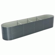 Helloshop26 - Jardinière lit surélevé plantes fleurs jardin 400 x 80 x 81 cm acier galvanisé gris 02_0001053 - 3666982309684 Helloshop26 - Jardinière lit surélevé plantes fleurs jardin 400 x 80 x 81 cm acier galvanisé gris 02_0001053 - 3666982309684