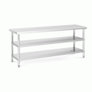 Helloshop26 - Table de travail inox Table de travail en inox table de travail cuisine 200 x 60 x 5 cm 231 kg 2 tablettes 14_0007314 - 3001284499785 Helloshop26 - Table de travail inox Table de travail en inox table de travail cuisine 200 x 60 x 5 cm 231 kg 2 tablettes 14_0007314 - 3001284499785