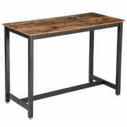 Helloshop26 - Table haute de bar vintage table polyvalente avec armature en fer pour boissons cocktails bar brasserie restaurant 12_0007672 - Bois mas