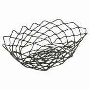 Panier finger food ovale en acier noir 24x15,2x7cm