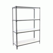PROREGAL Étagère pour charges lourdes MID METAL SHARK | HxLxP 150x110x40cm | Charge du compartiment 200kg | Blanc anthracite - gris métal PR_RS138-110 PROREGAL Étagère pour charges lourdes MID METAL SHARK | HxLxP 150x110x40cm | Charge du compartiment 200kg | Blanc anthracite - gris métal PR_RS138-110