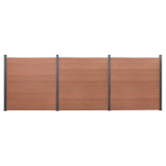 Vidaxl ensemble de panneaux de clôture marron 526x186 cm wpc 3211828