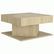 VidaXL Table basse Chêne sonoma 57x57x30 cm Bois d’ingénierie Modèle Apex Vent Élite - 808371