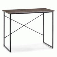 VS Venta-stock Bureau Cáceres Noir,Table pour PC, Style Industriel, 90 cm Longueur - noir Bois manufacturé I20052