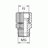 Adaptateurs - Droit femelle tournant JIC - X mâle gaz conique - 1"1/16' , 24.69 , 1/2' , 20.95