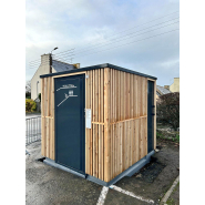 Cabine PMR avec finition Trespa, bois, béton et local technique disponible en version manuelle, semi-automatique ou automatique- réf. 2054 Cabine PMR avec finition Trespa, bois, béton et local technique disponible en version manuelle, semi-automatique ou automatique- réf. 2054