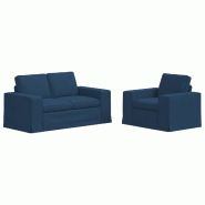 Canapé 2 pcs Bleu 182 x 80 x 82 cm tissu Modèle Apex Urbain Plus - Matériau naturel 8721364373938