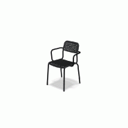 Chaise avec accoudoirs Tube 4 pieds - noir