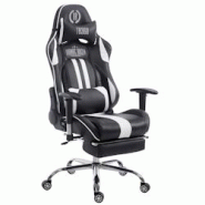 CLP Fauteuil de bureau Limit similicuir avec ou sans Repose-pieds téléscopique Noir / Blanc/avec repose-pieds - blanc polyester 191668937 CLP Fauteuil de bureau Limit similicuir avec ou sans Repose-pieds téléscopique Noir / Blanc/avec repose-pieds - blanc polyester 191668937