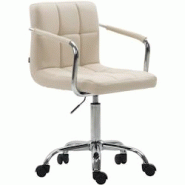 CLP Fauteuil de bureau Lucy V2 en similicuir Crème - beige polyester 192548004 CLP Fauteuil de bureau Lucy V2 en similicuir Crème - beige polyester 192548004