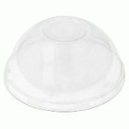 Couvercle dôme PET transparent pour contenant aluminium 125 et 150ml - par 100