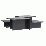 Décoshop26 - Lot de 2 tables basses 111,5 x 50 x 33 cm en bois d'ingénierie gris brillant DEC040393 - gris Bois massif 3000264914799