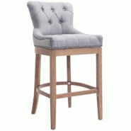 Décoshop26 - Tabouret de bar x1 avec assise en tissu gris clair capitonné et cadre en bois clair 10_0005063 - gris 3000252437903 Décoshop26 - Tabouret de bar x1 avec assise en tissu gris clair capitonné et cadre en bois clair 10_0005063 - gris 3000252437903