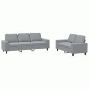 Ensemble de canapés 2 pcs gris clair tissu Modèle Zenith Outdoor - 8721012068650