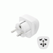 Hama Adaptateur de Voyage 223456 Adaptateur universel Royaume-Uni/États-Unis/Chine/Italie/Suisse -> Euro - blanc 223456