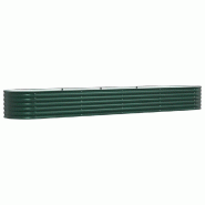 Helloshop26 - Jardinière surélevée moderne minimaliste jardin terrasse 400 x 80 x 44 cm en acier vert 02_0058907 - vert acier 3000240842184