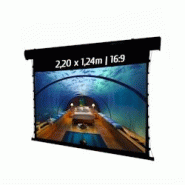 KIMEX Écran de projection motorisé tensionné - 2,20 x 1,24m - Format 16:9 - Wi-Fi - Carter noir - Télécommandes RF/IR KIMEX Écran de projection motorisé tensionné - 2,20 x 1,24m - Format 16:9 - Wi-Fi - Carter noir - Télécommandes RF/IR